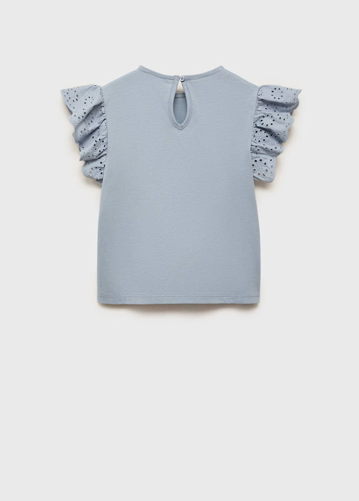 Frills embroidered t-shirt — Sky Blue