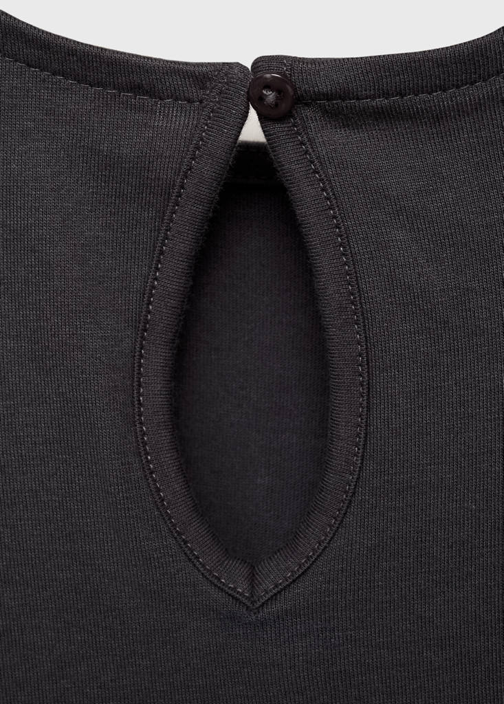 Frills embroidered t-shirt — Charcoal