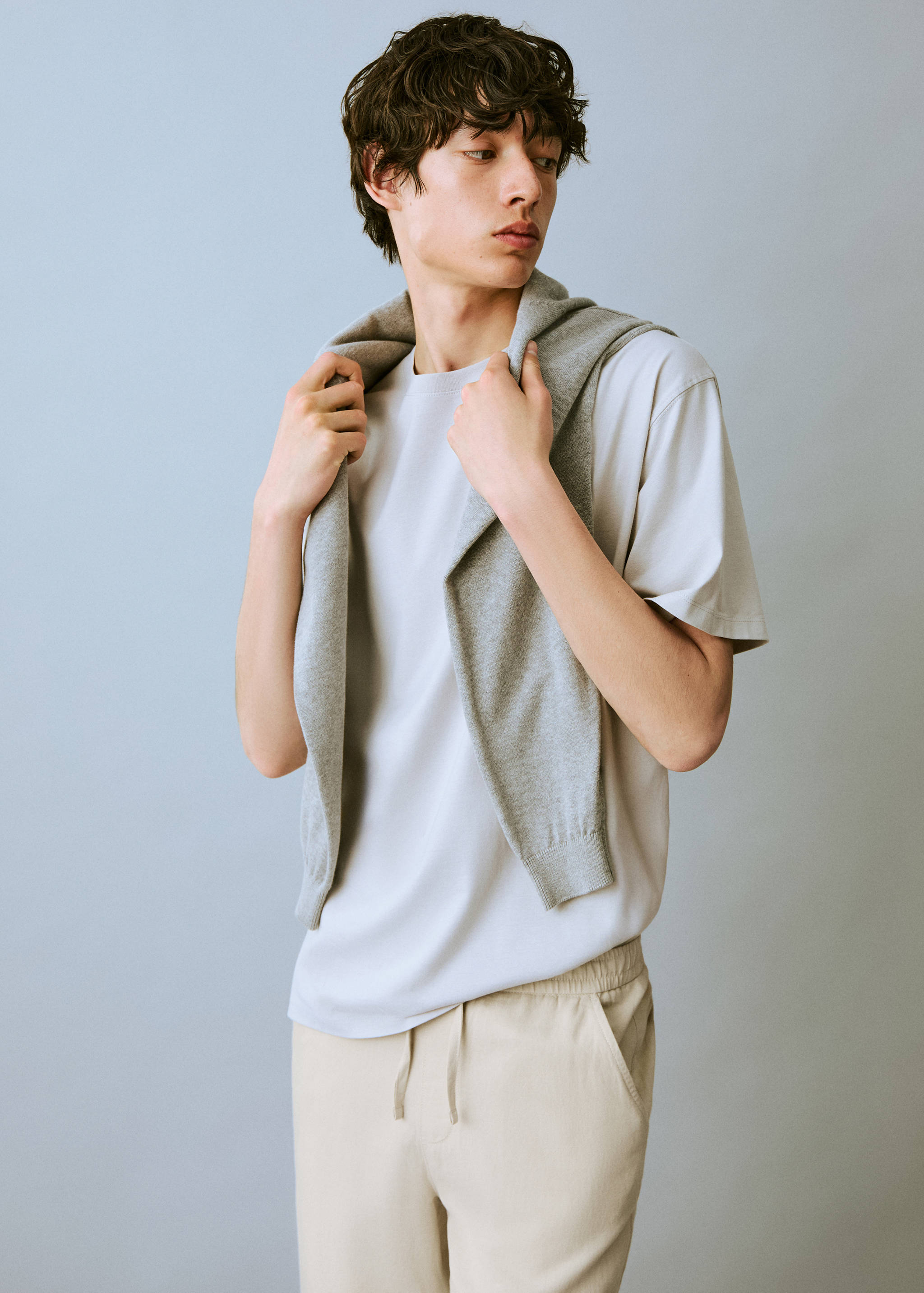 Linen jogger trousers - Medium plane