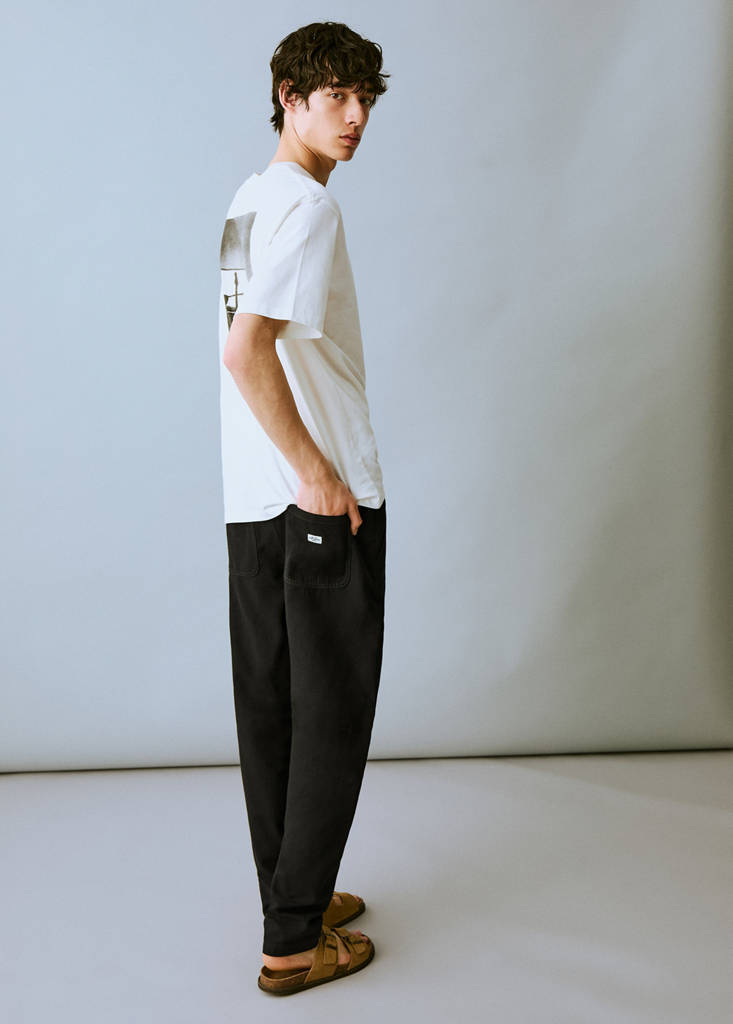 Linen jogger trousers — Black