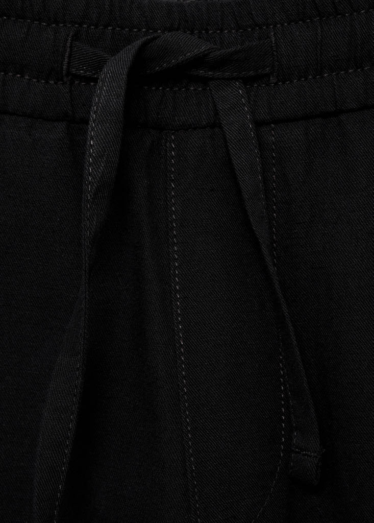 Linen jogger trousers — Black