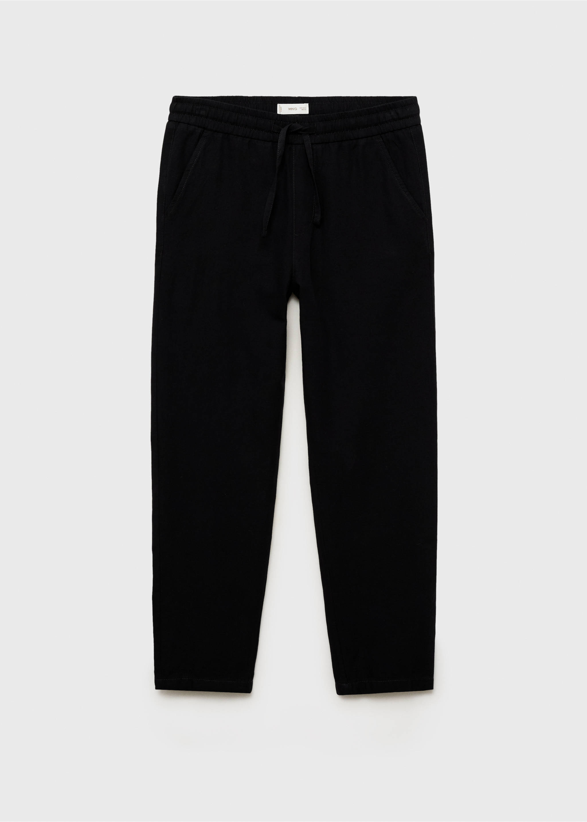 Linen jogger pants - Article without model, Black. Ref: 87016358-00.