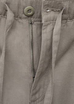 Cotton-linen jogger trousers — Khaki 4