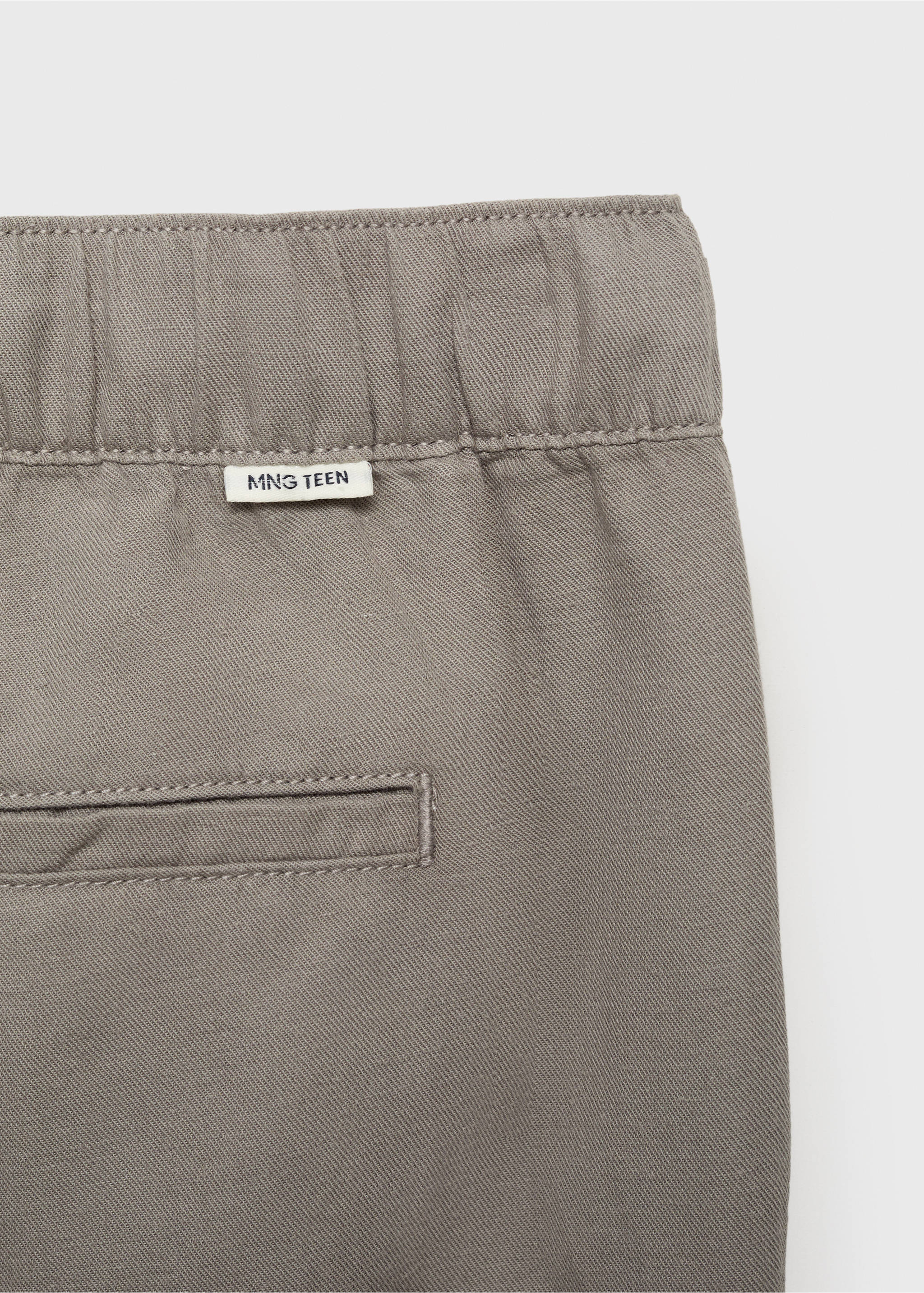 Keten pamuklu jogger pantolon - Ürün detayı 0, Haki Renk. Ref: 87016360-00.