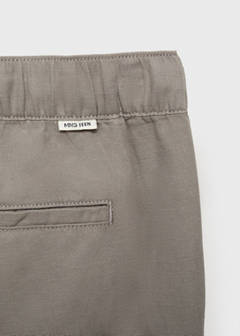 Cotton-linen jogger trousers — Khaki 6