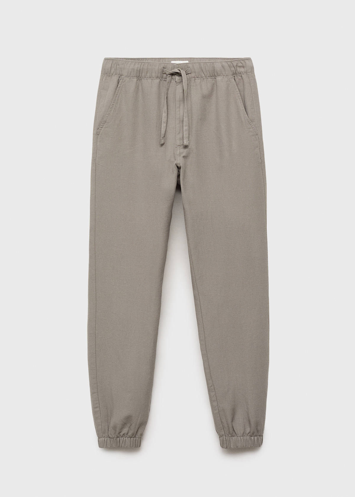 Cotton-linen jogger trousers — Khaki
