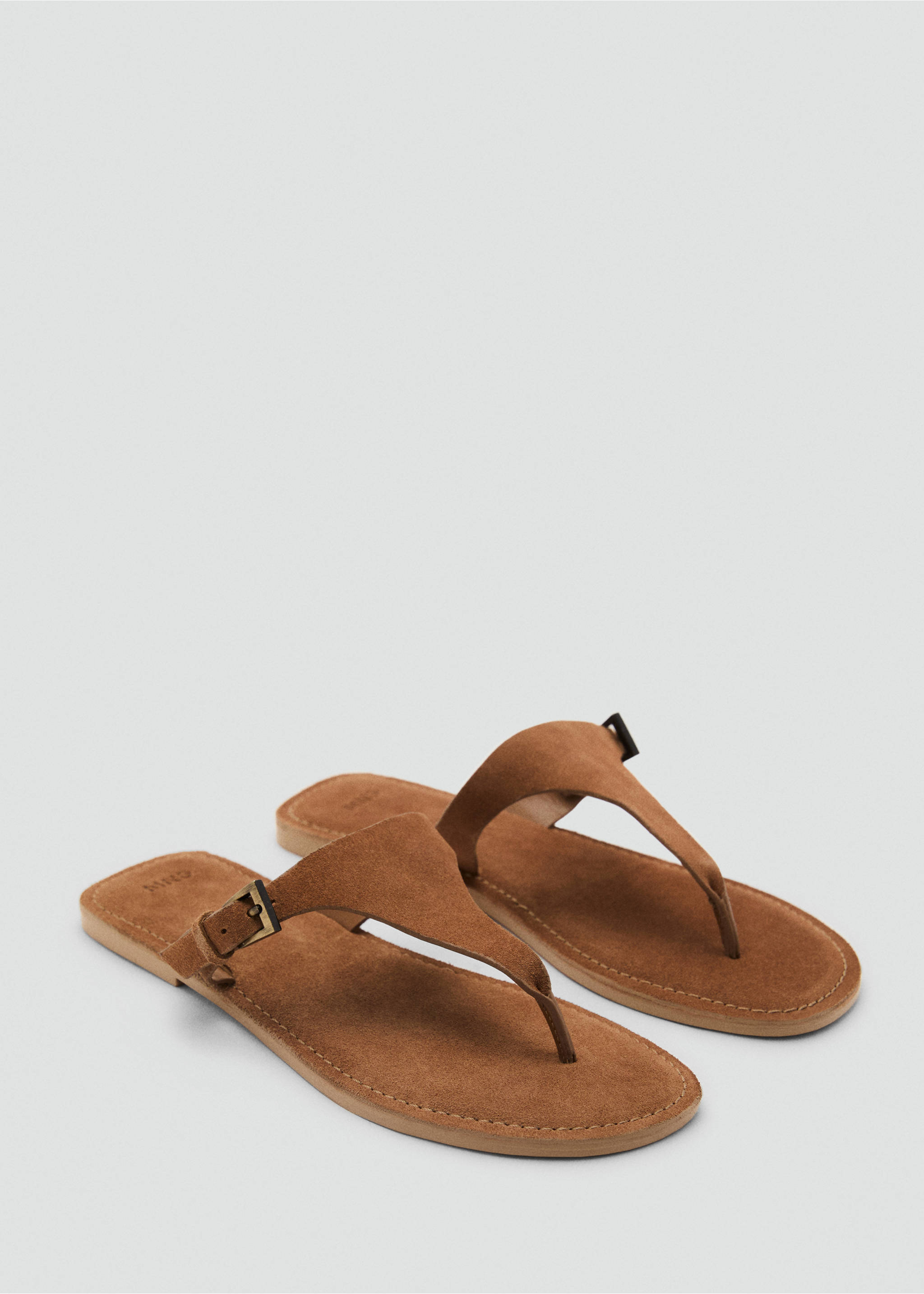 Buckle leather sandals - Medium plane, Sand. Ref: 87016364-00.