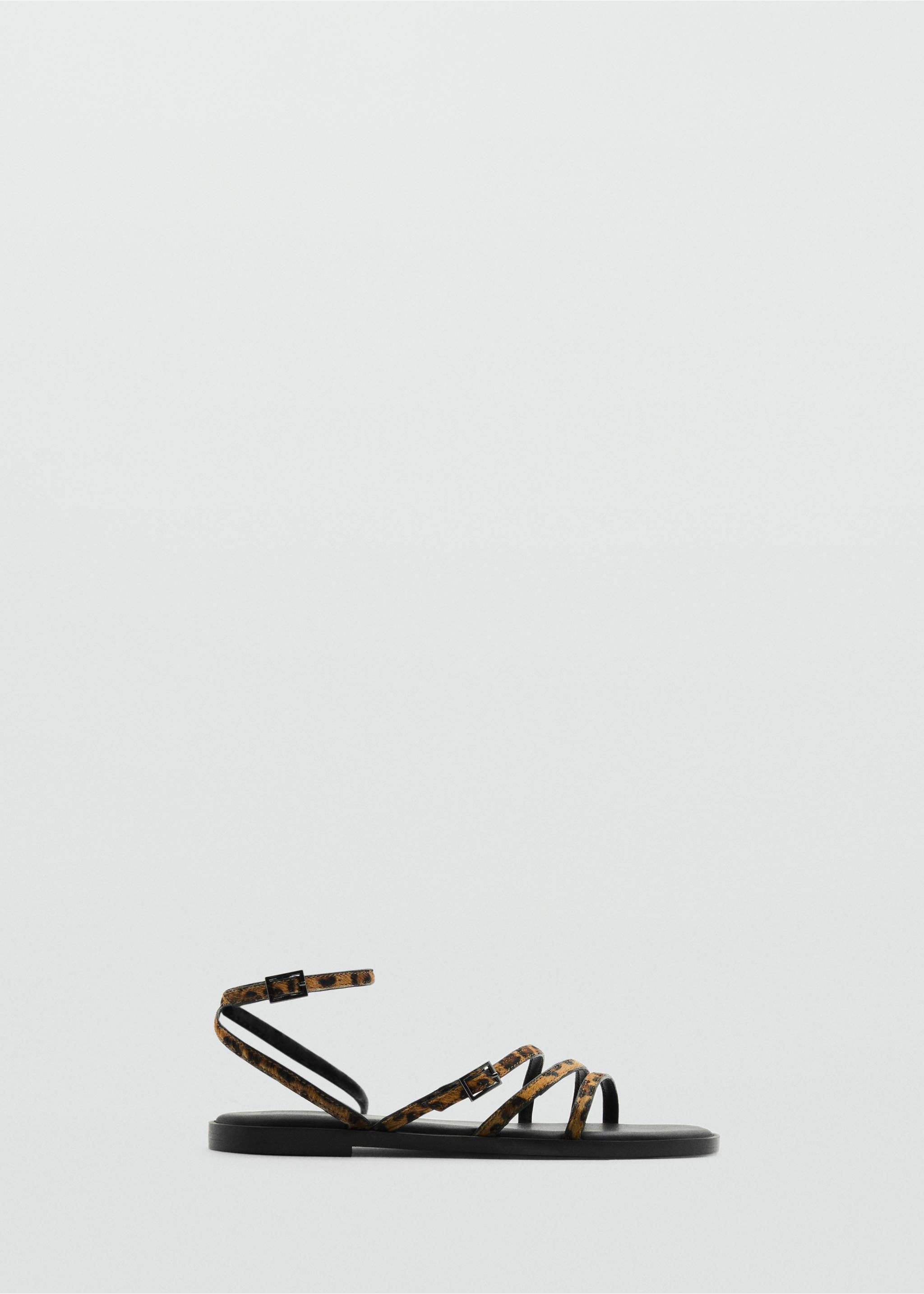 Animal-print sandals with straps - Article without model, Black. Ref: 87016368-00.
