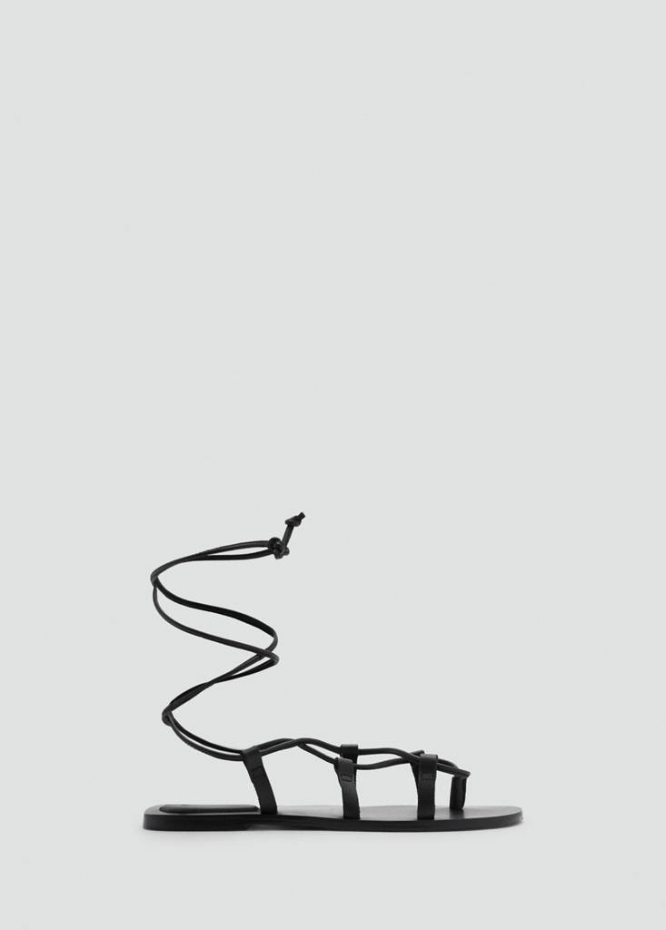 Leather straps sandals — Black
