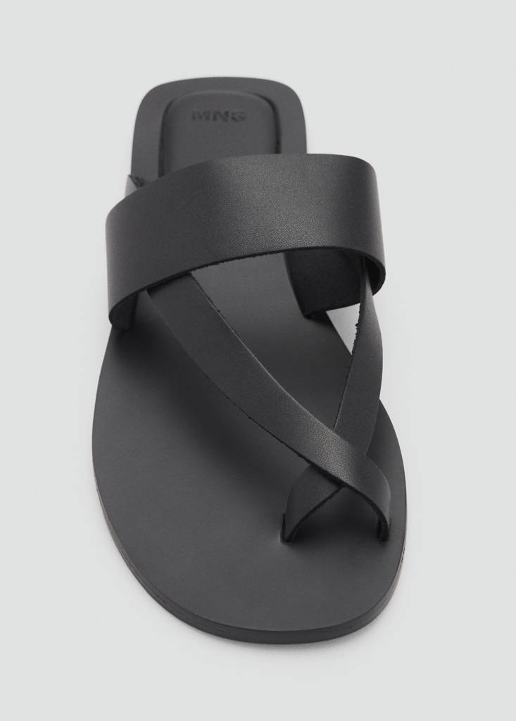 Leather straps sandals — Black