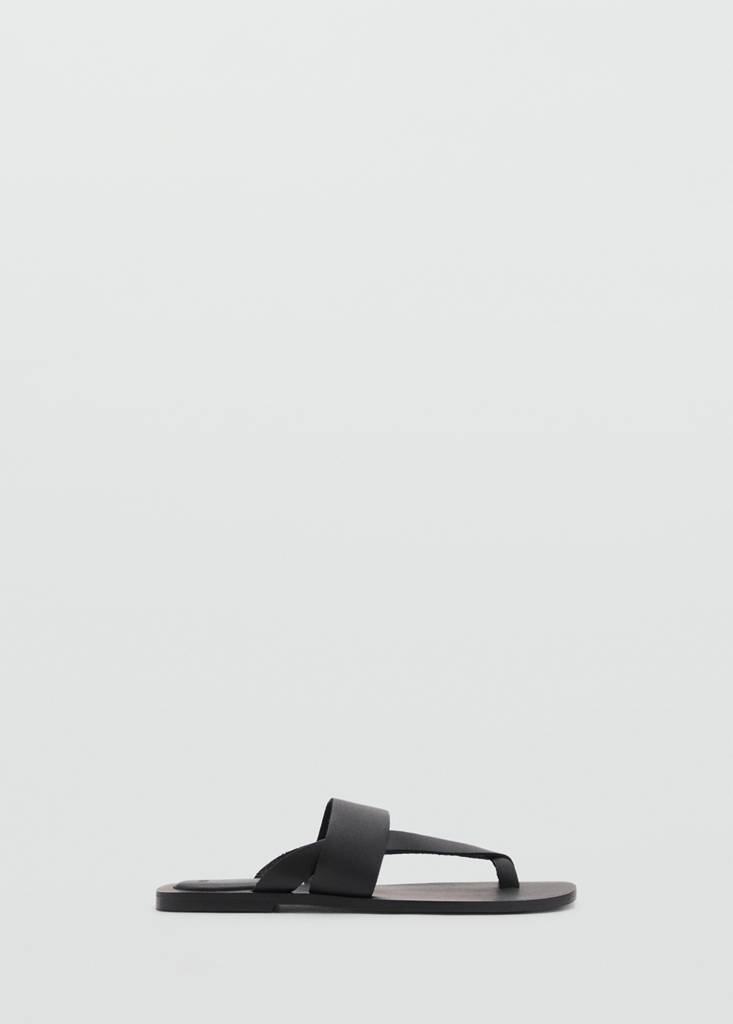 Leather straps sandals — Black
