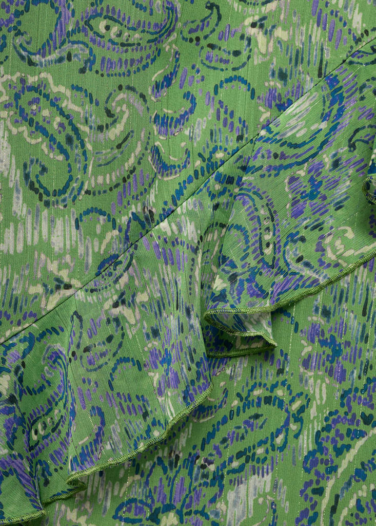 Ruffled printed dress — Green