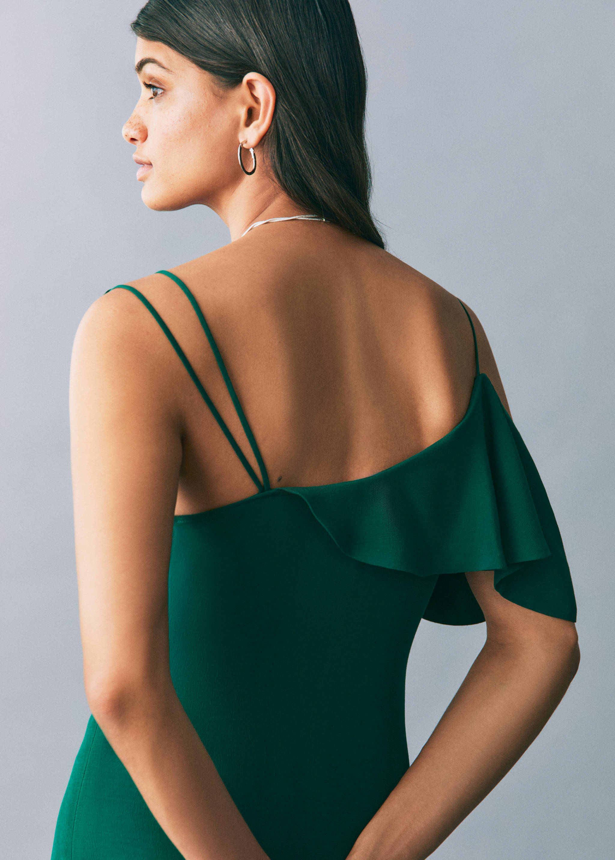 Асимметричное платье из шифона с воланом - Деталь изделия 6