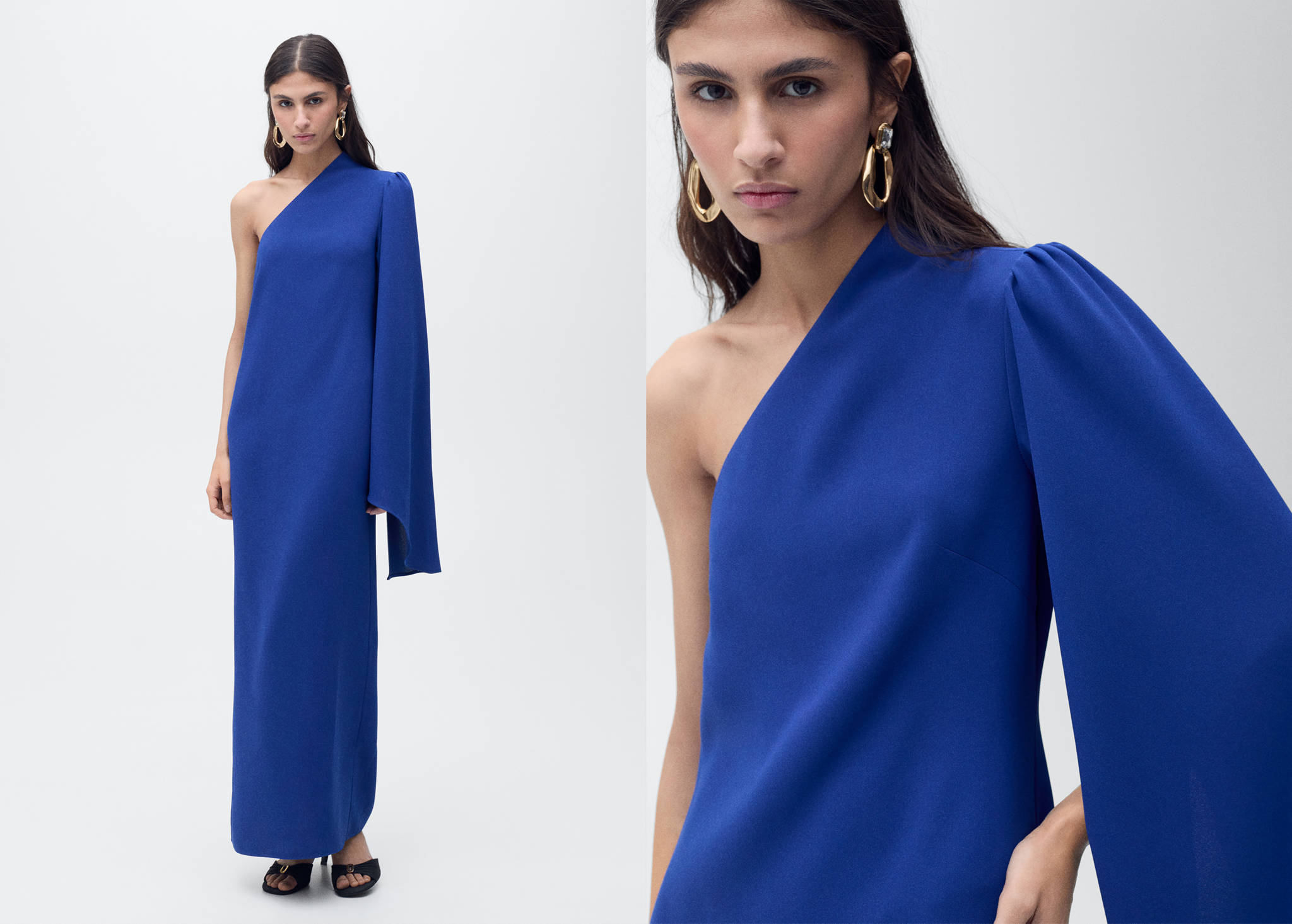 Long flared sleeve dress - Panoramic plane
