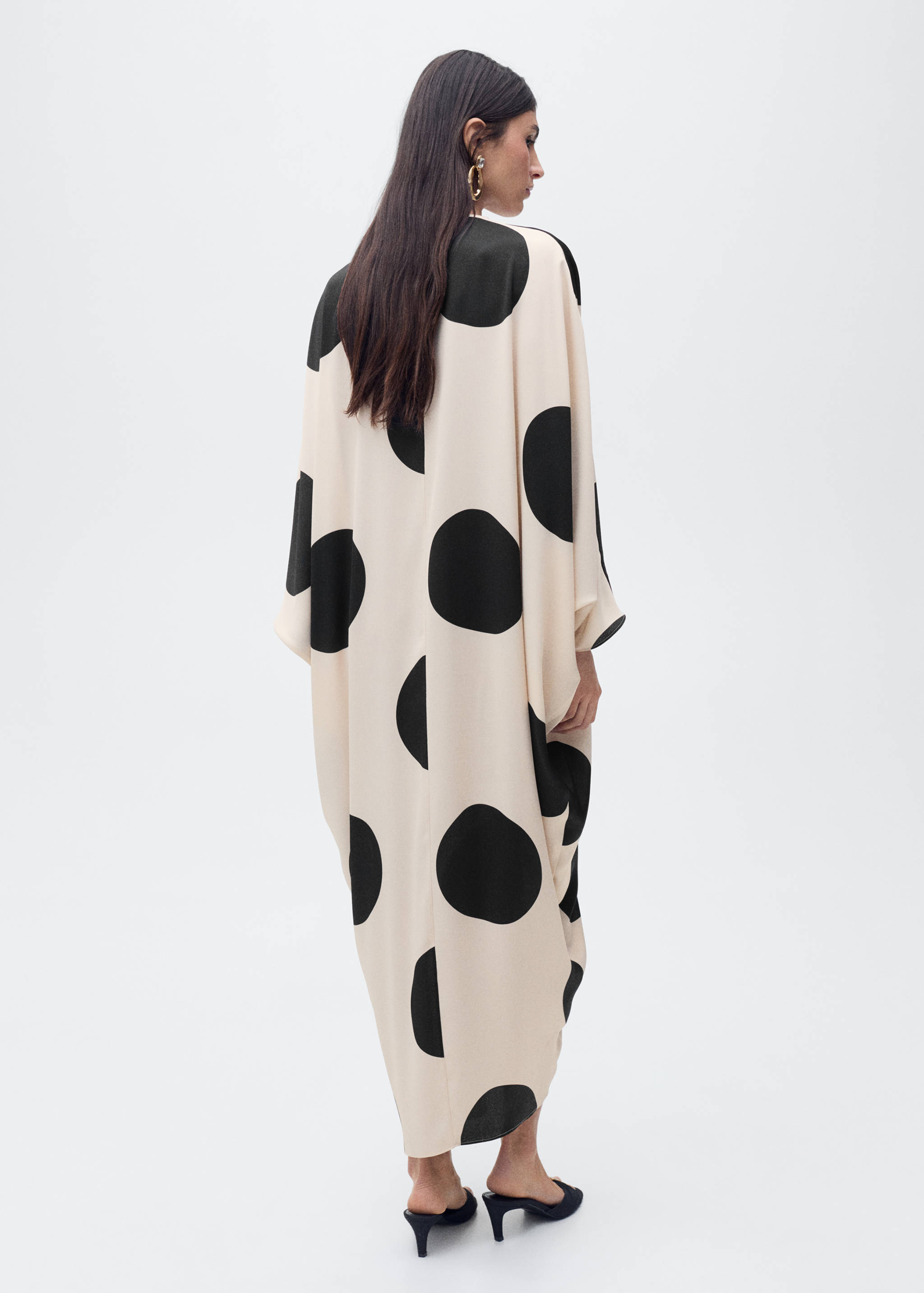 Polka-dot draped dress - Reverse of the article