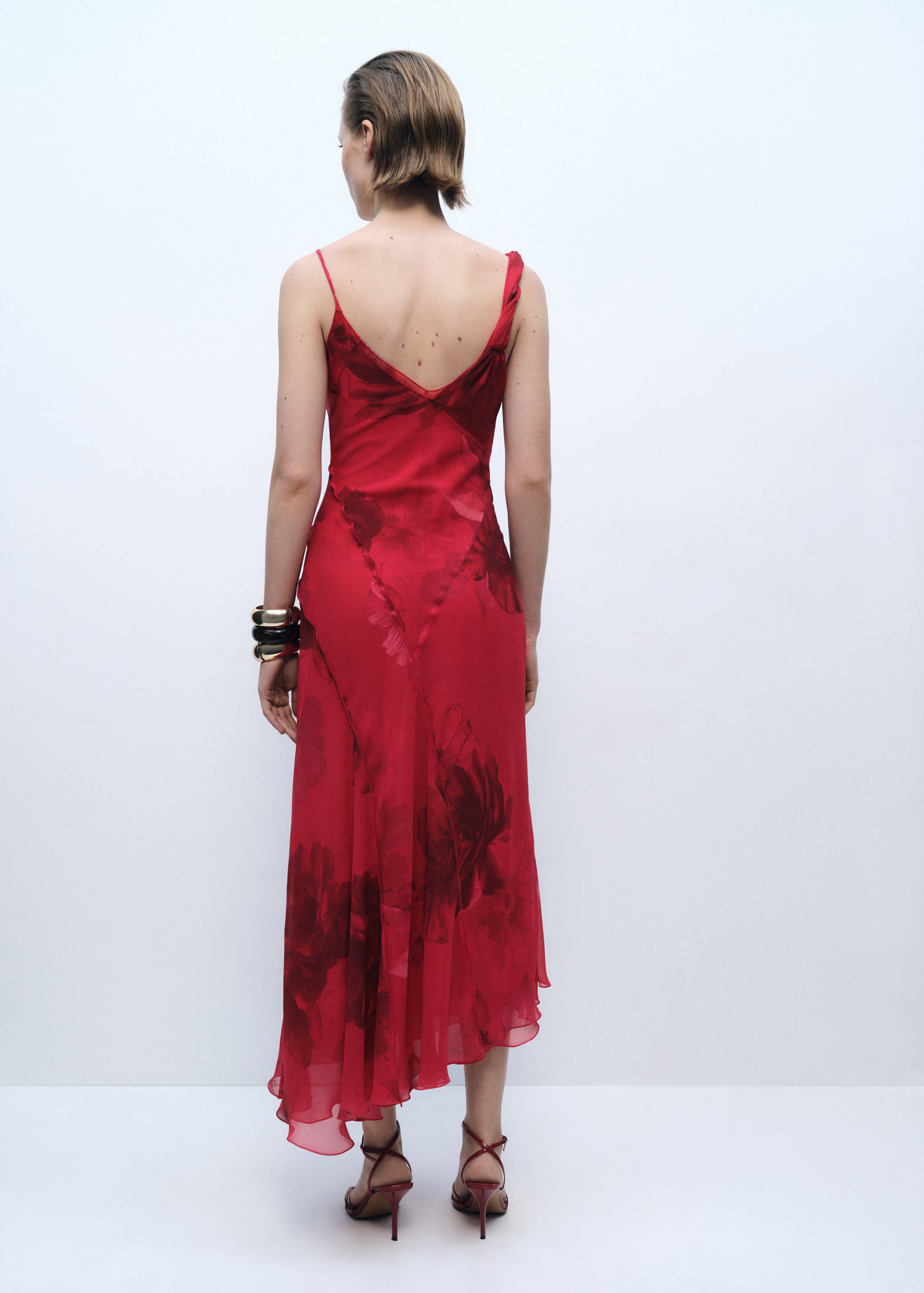 Φόρεμα ασύμμετρο φλοράλ - Πίσω όψη προϊόντος