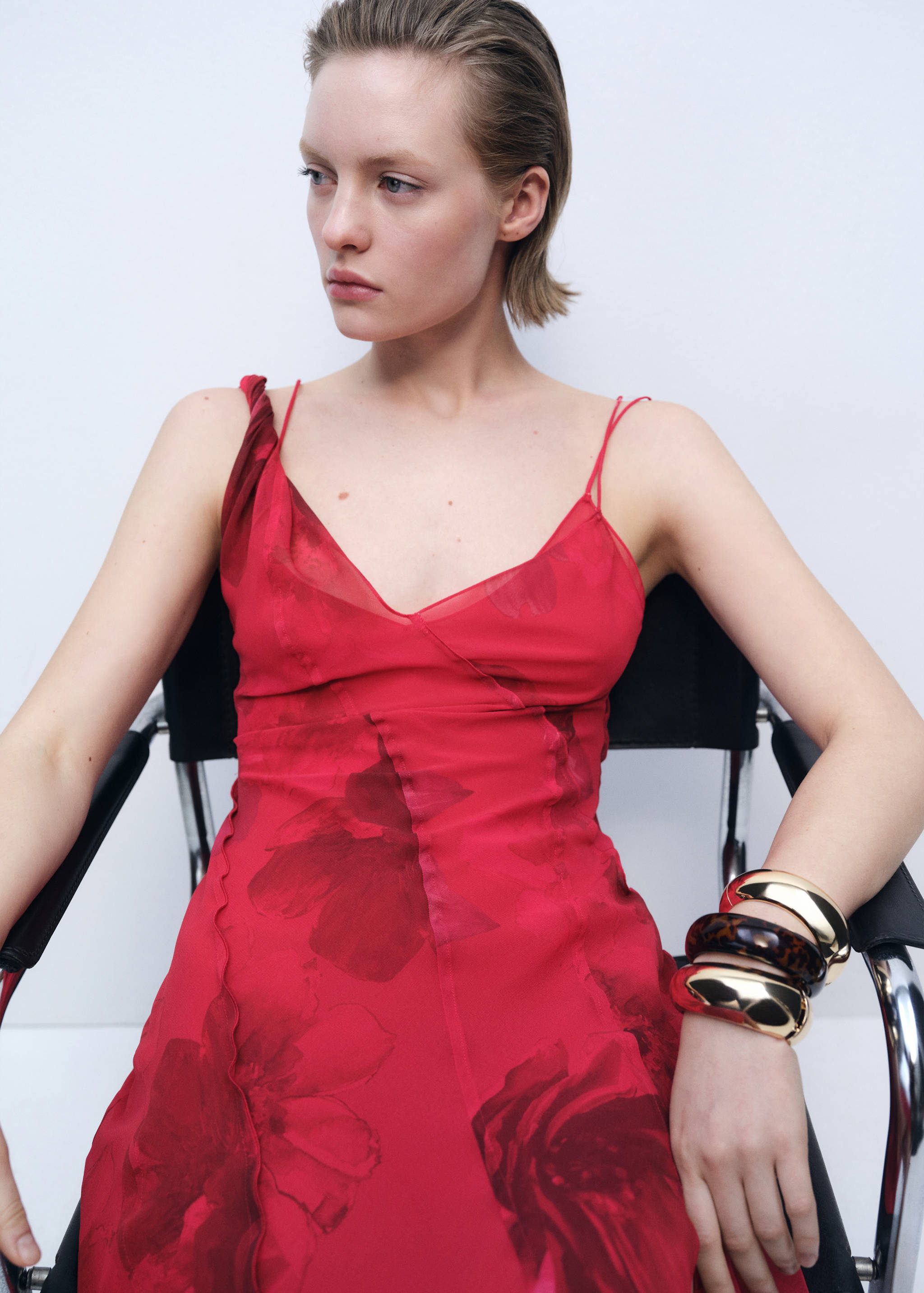 Φόρεμα ασύμμετρο φλοράλ - Λεπτομέρεια του προϊόντος 2