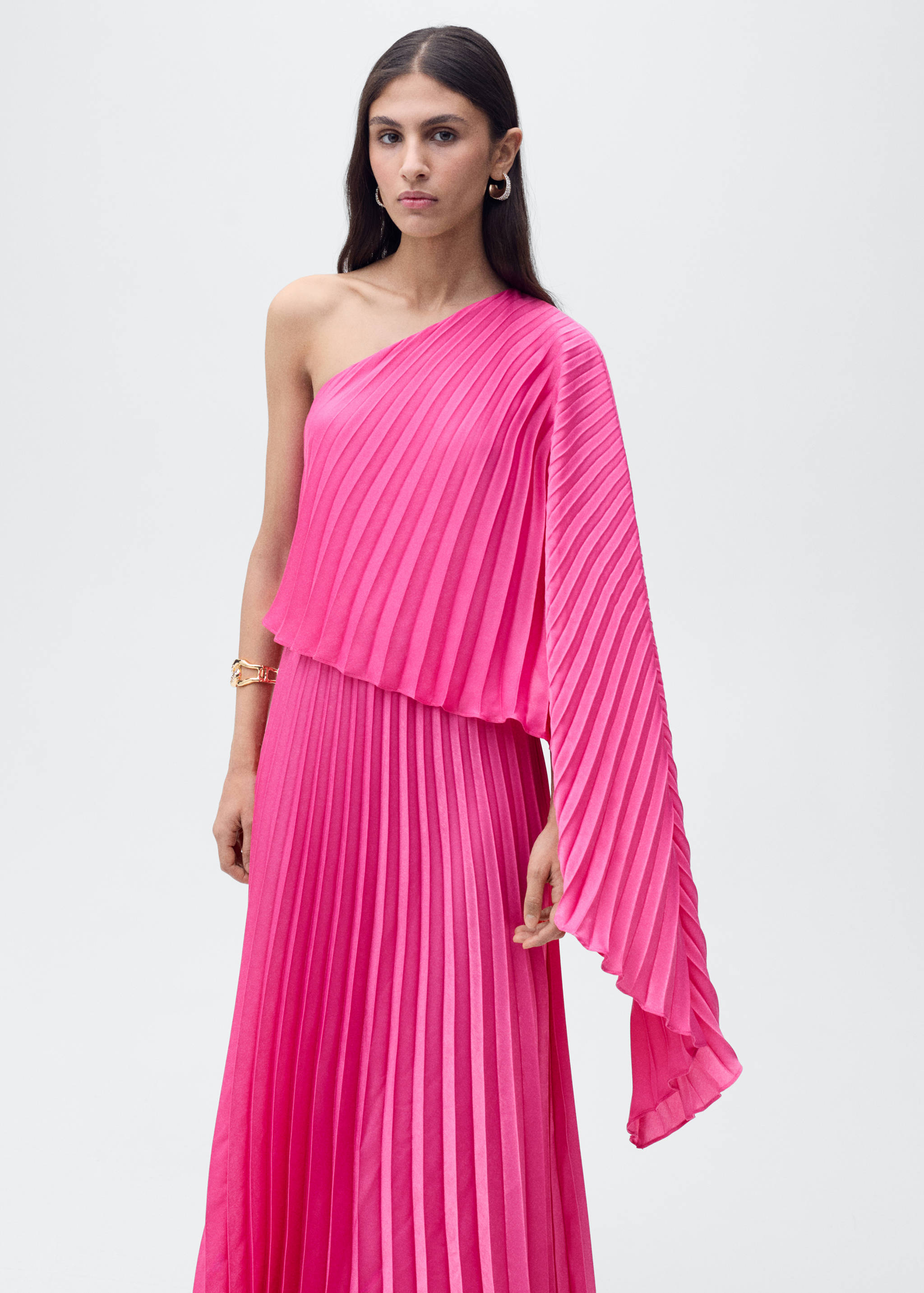 Long flared cape dress - Medium plane