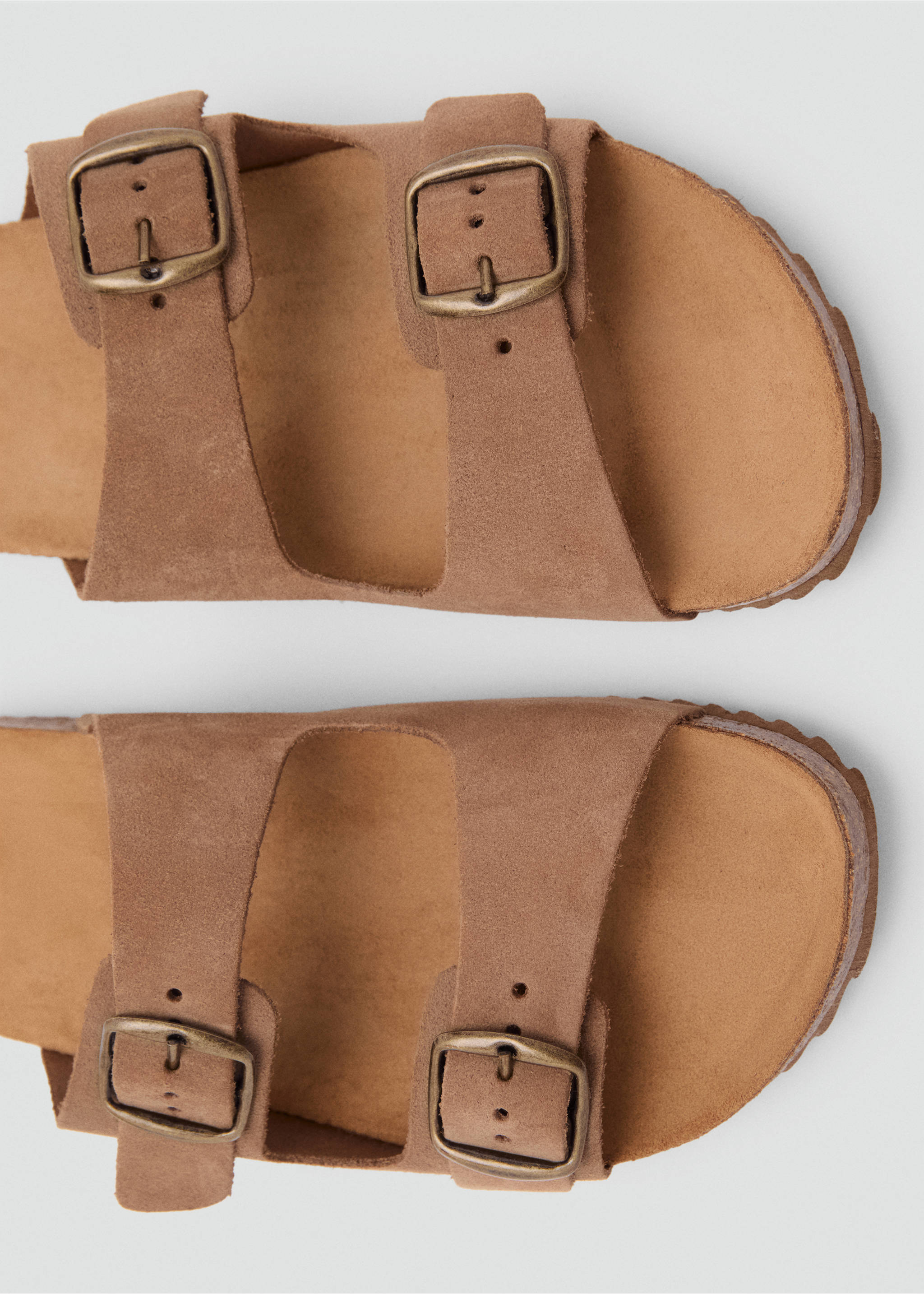 Buckles leather sandal - Details of the article 2, Medium Brown. Ref: 87016382-00.