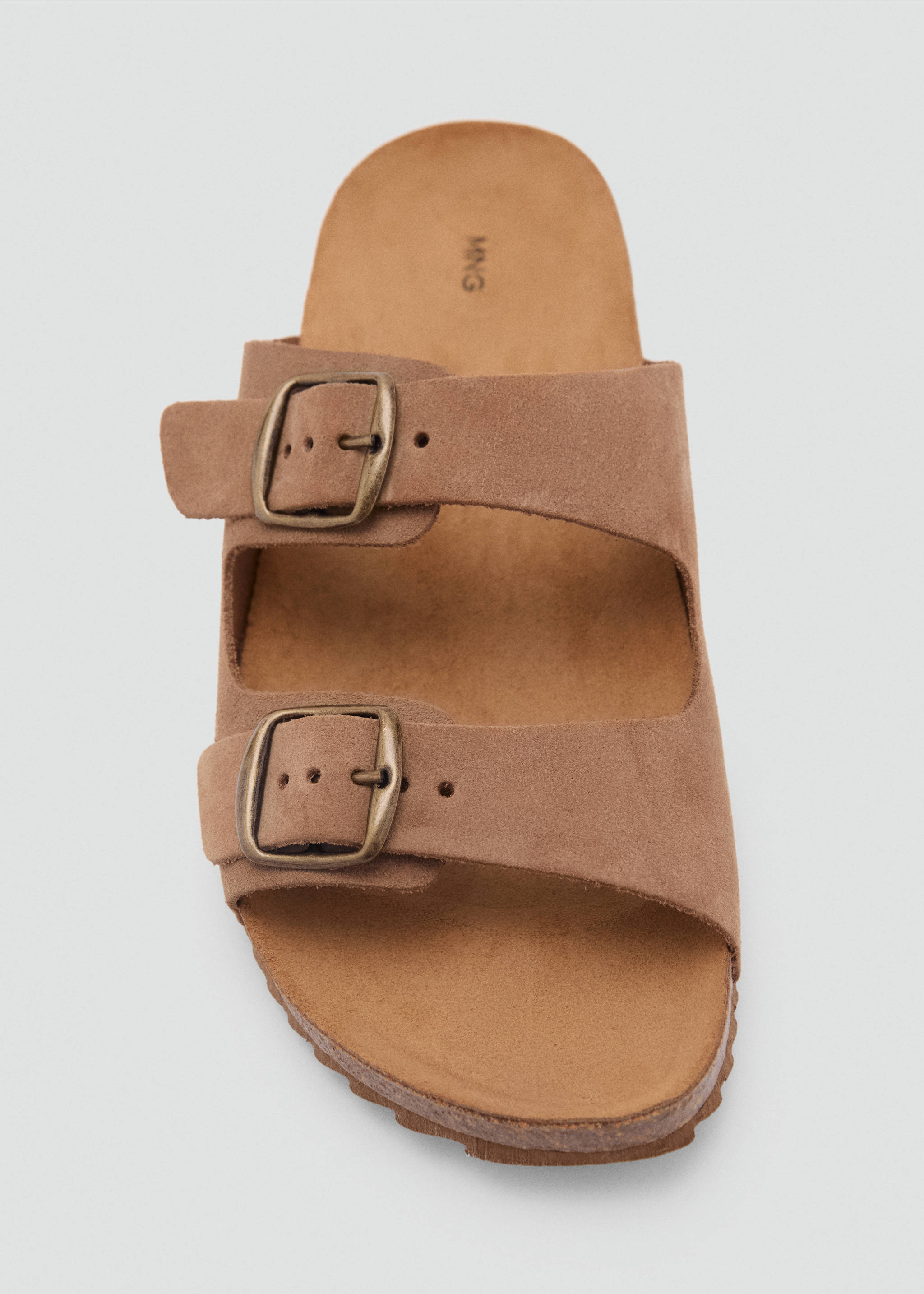 Buckles leather sandal - Details of the article 3, Medium Brown. Ref: 87016382-00.