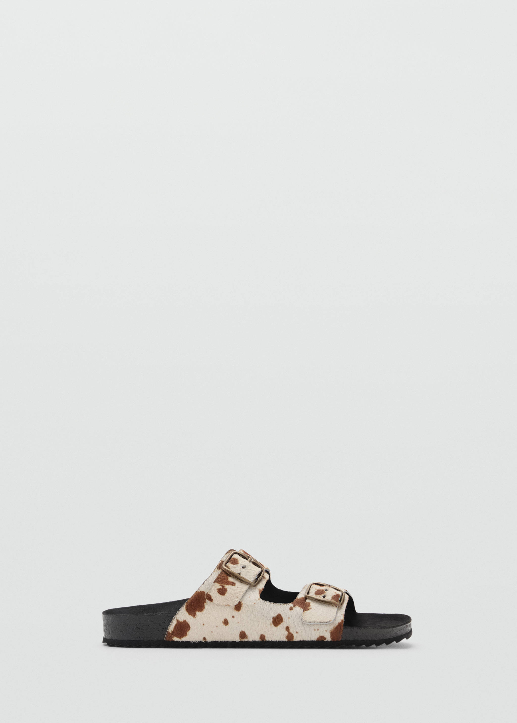 Animal-print leather sandals - Article without model