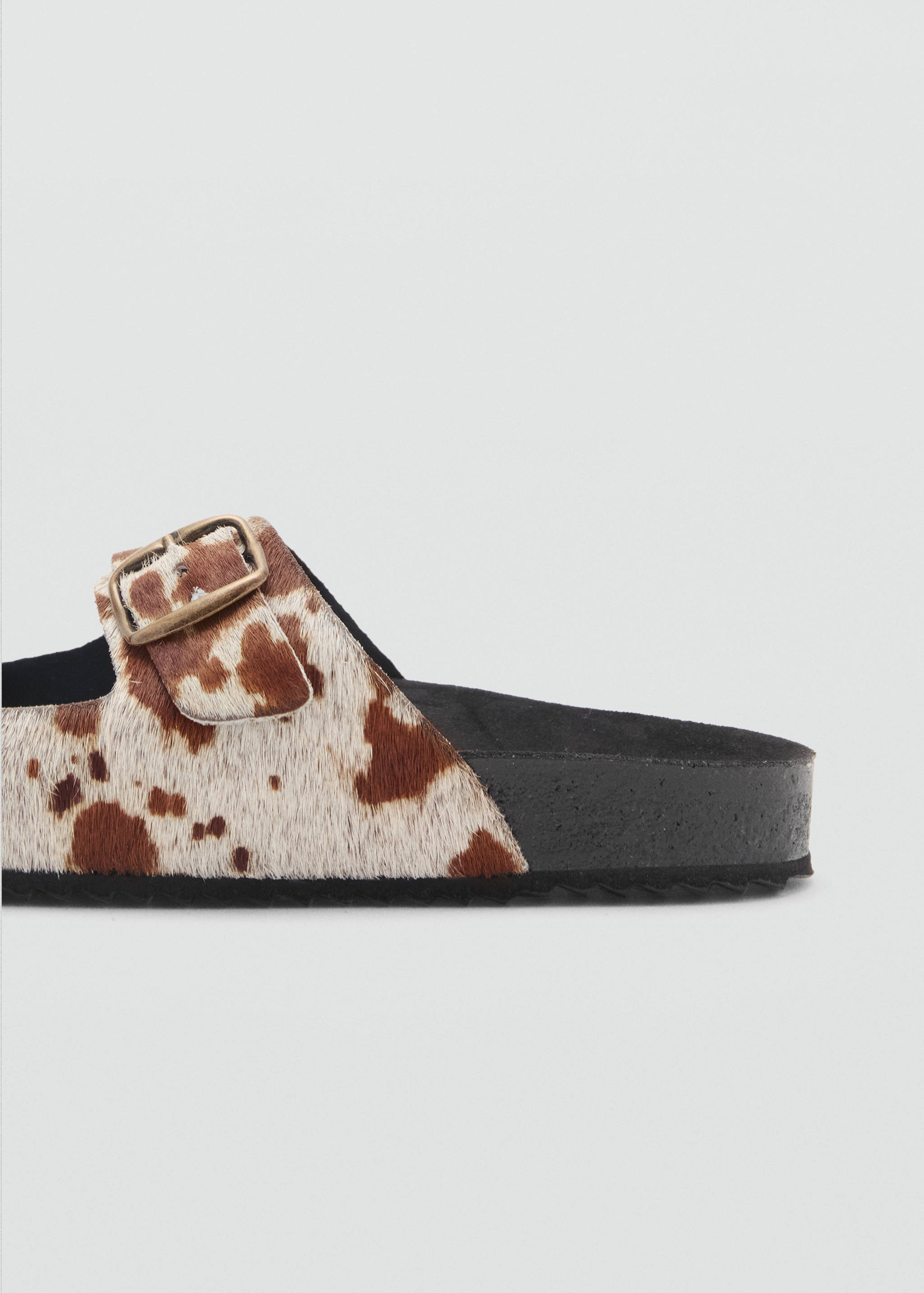 Animal-print leather sandals - Details of the article 1