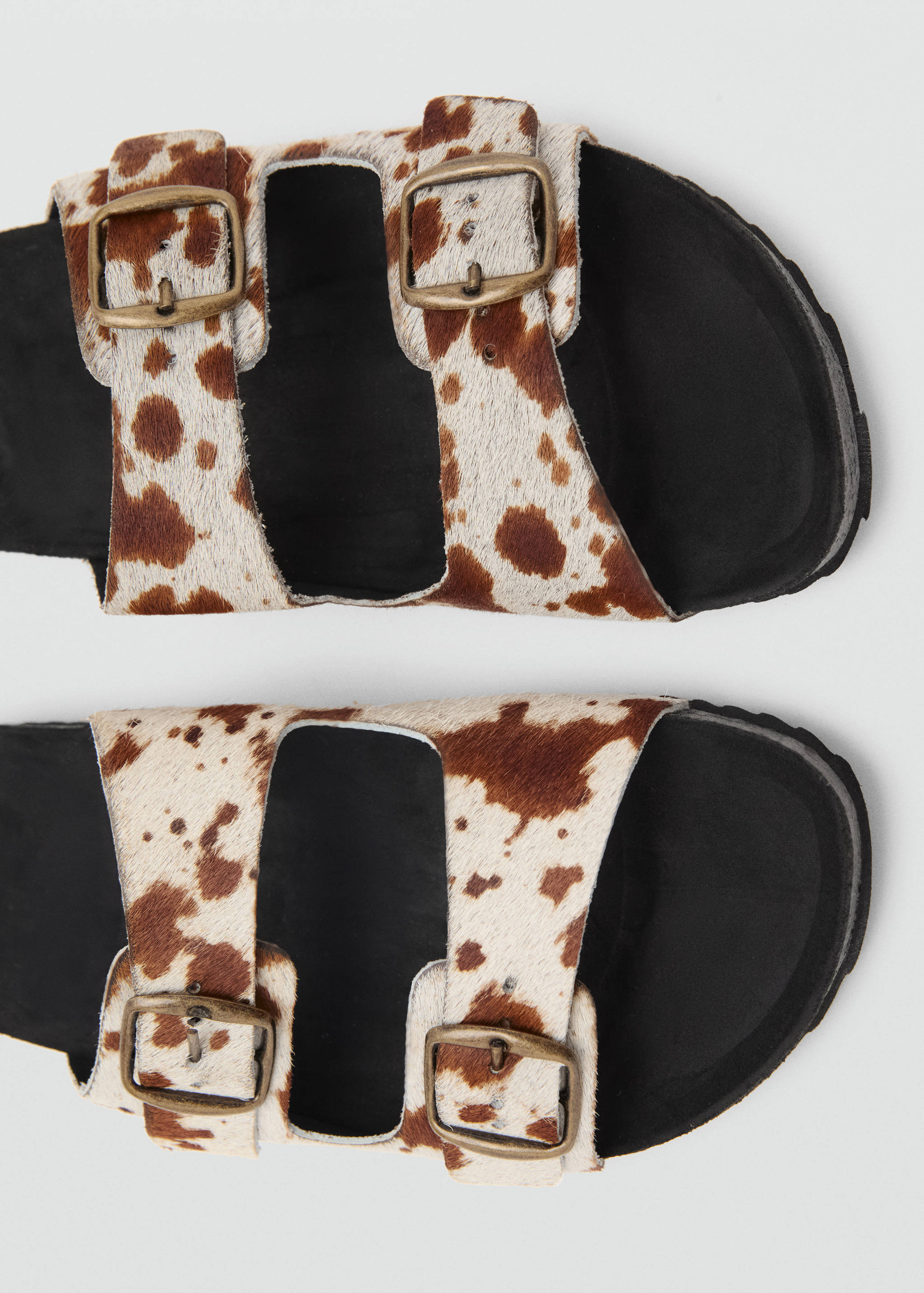 Animal-print leather sandals - Details of the article 2