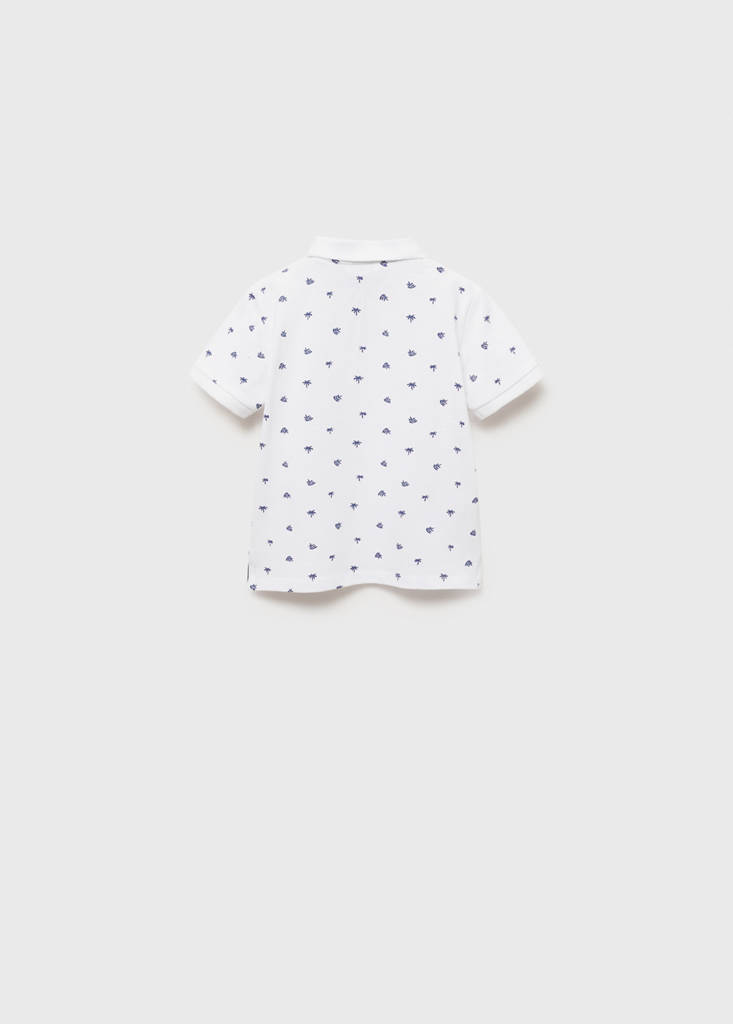 Printed cotton polo shirt — Off White