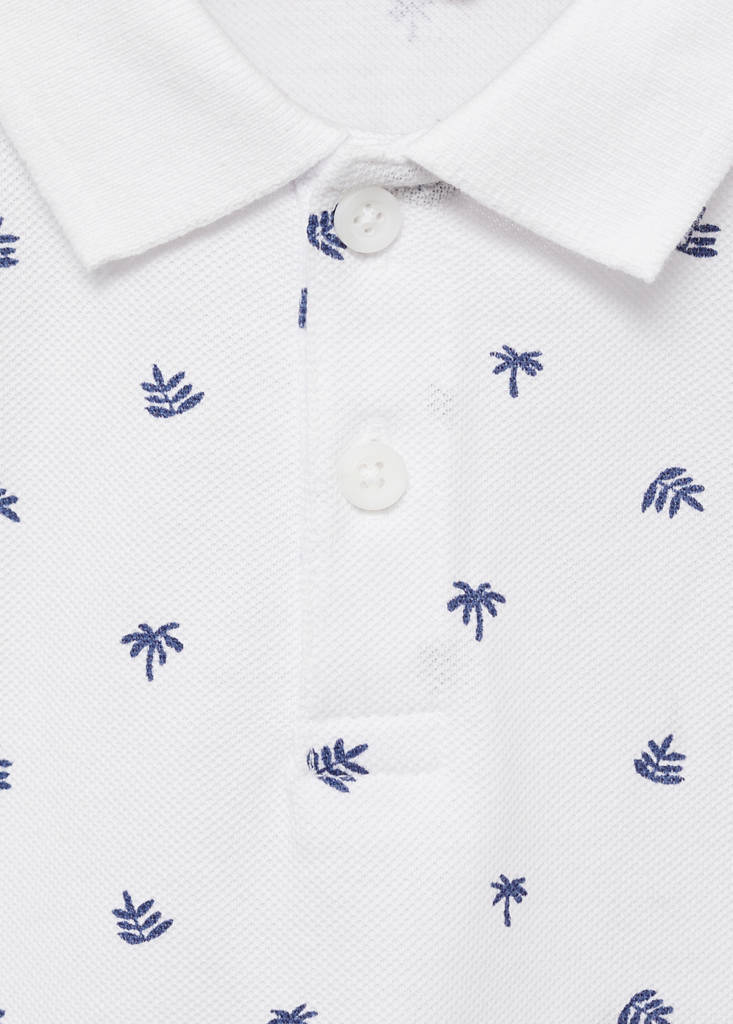 Printed cotton polo shirt — Off White