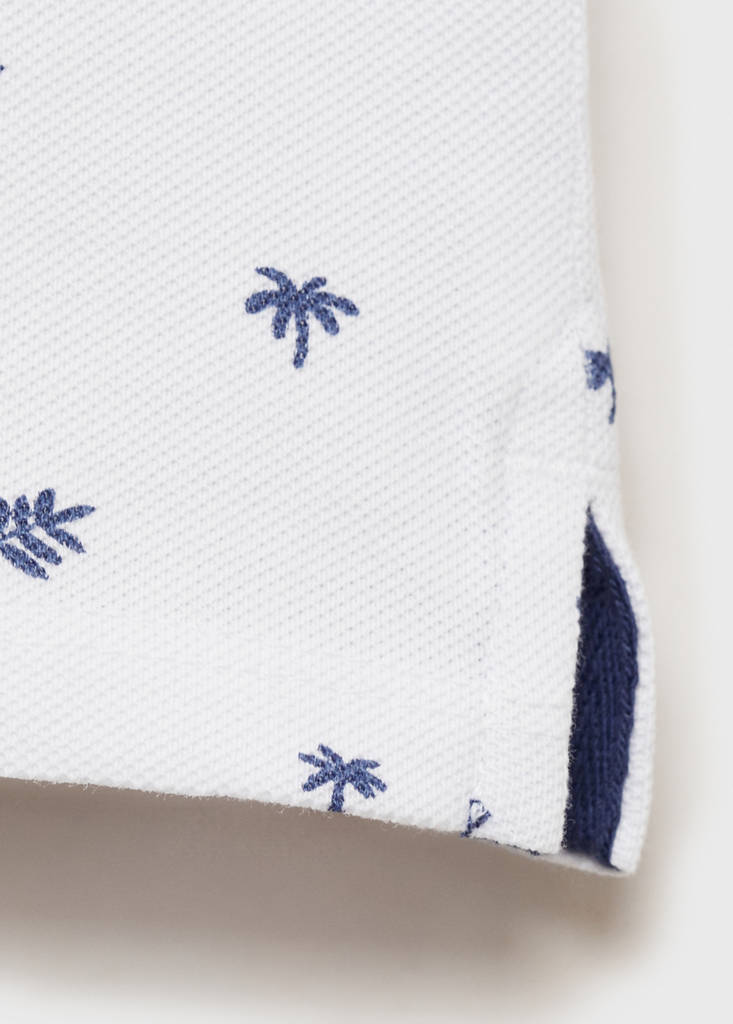 Printed cotton polo shirt — Off White