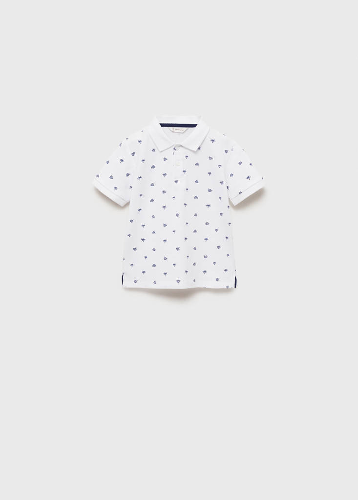 Printed cotton polo shirt — Off White