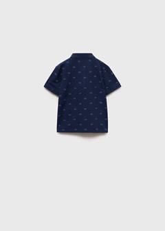 Printed cotton polo shirt — Dark Navy 3