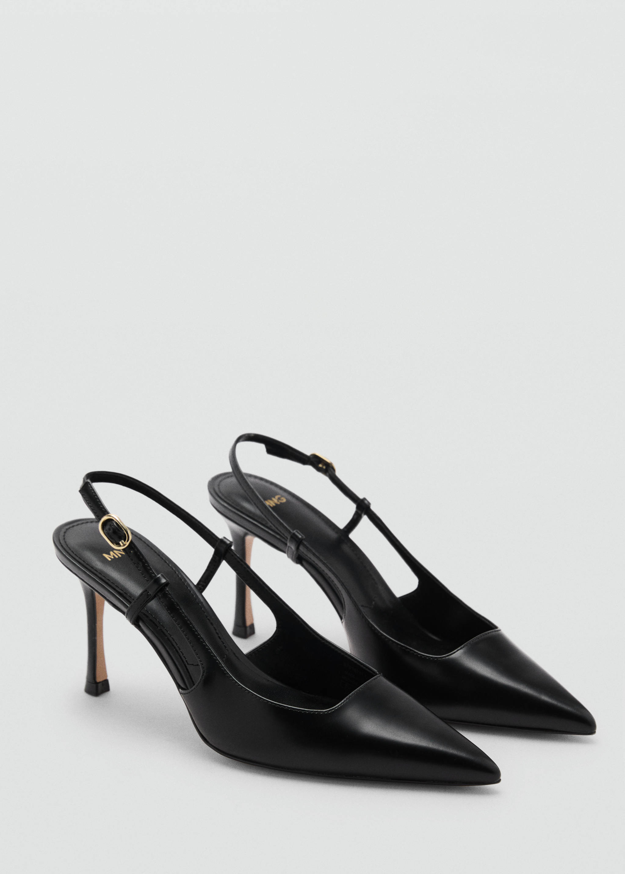 Pointed-toe leather heeled shoes - Medium plane