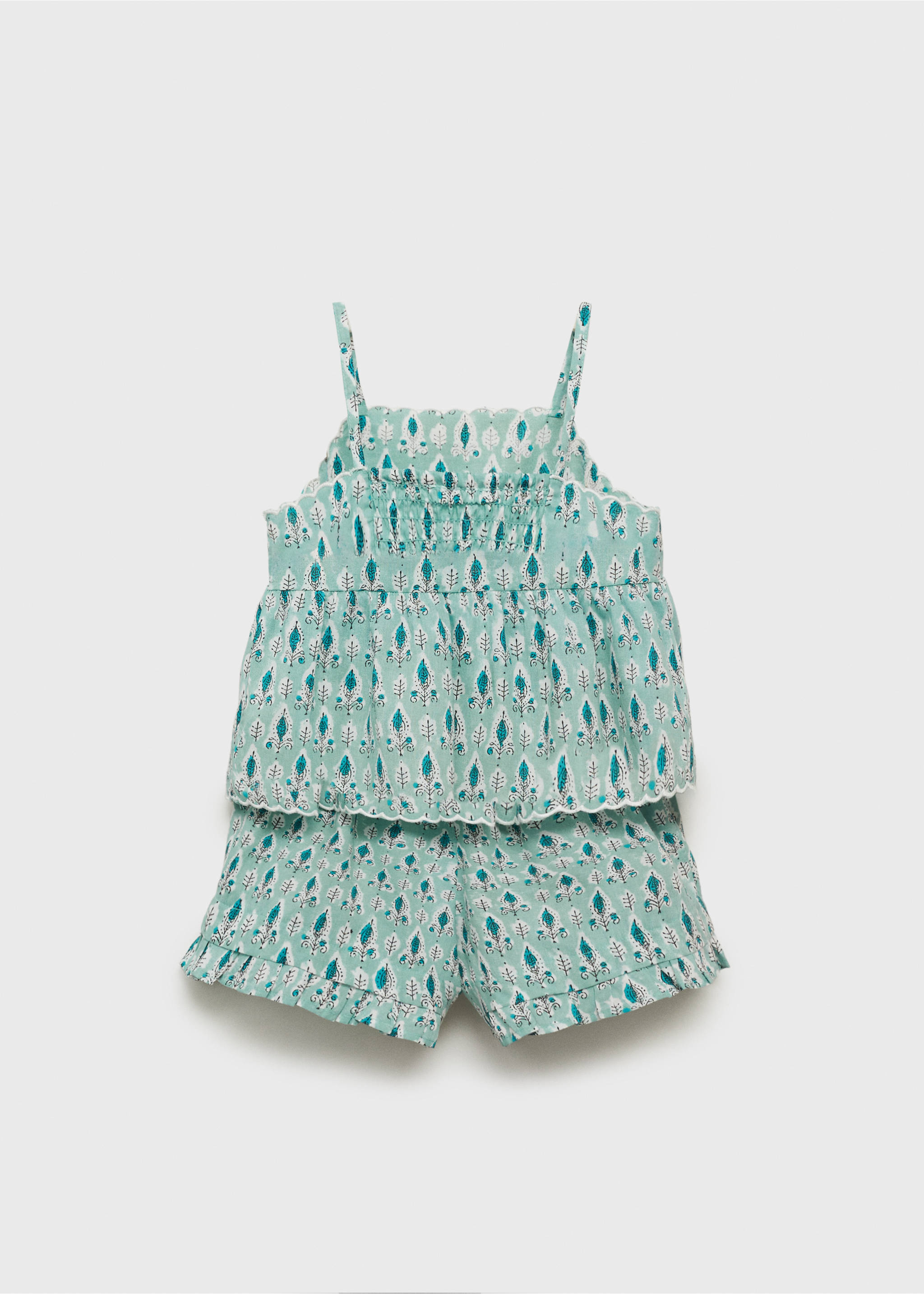 Printed short pyjamas - Reverse of the article, Green. Ref: 87016720-00.