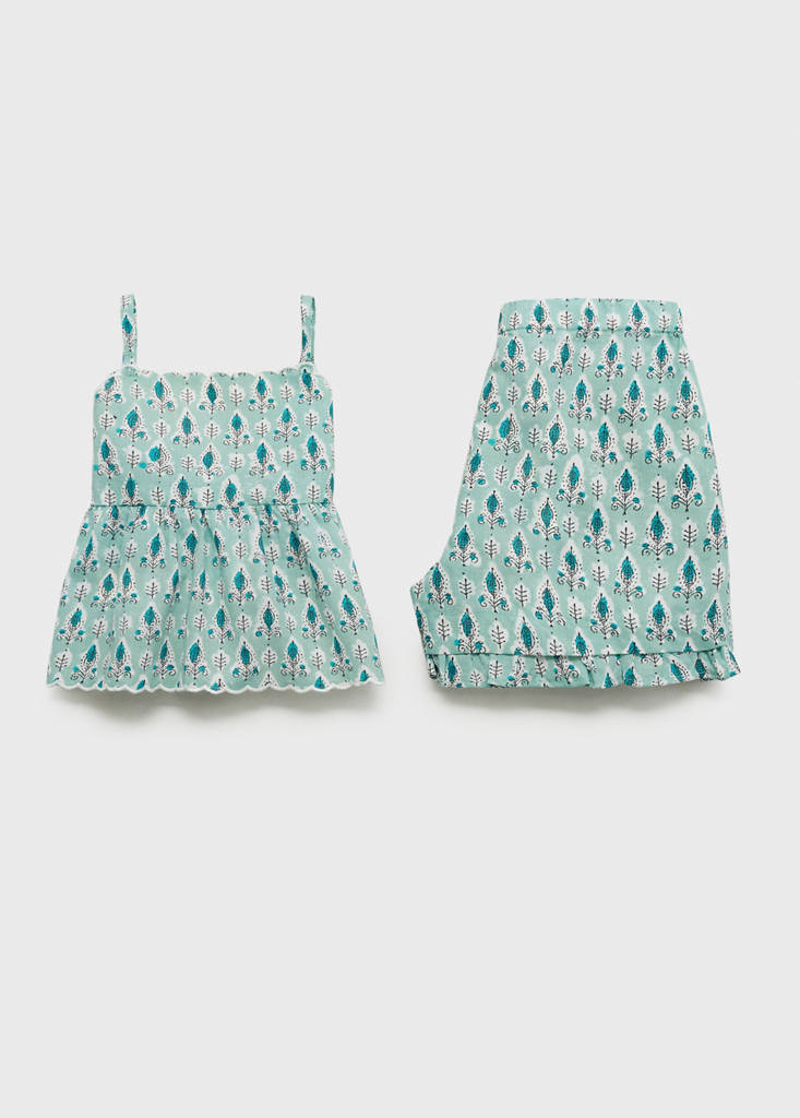 Printed short pyjamas — Green