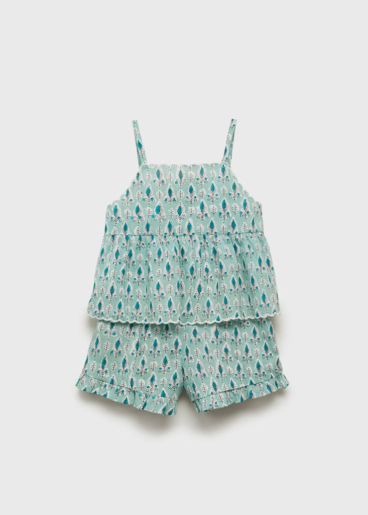 Printed short pyjamas — Green