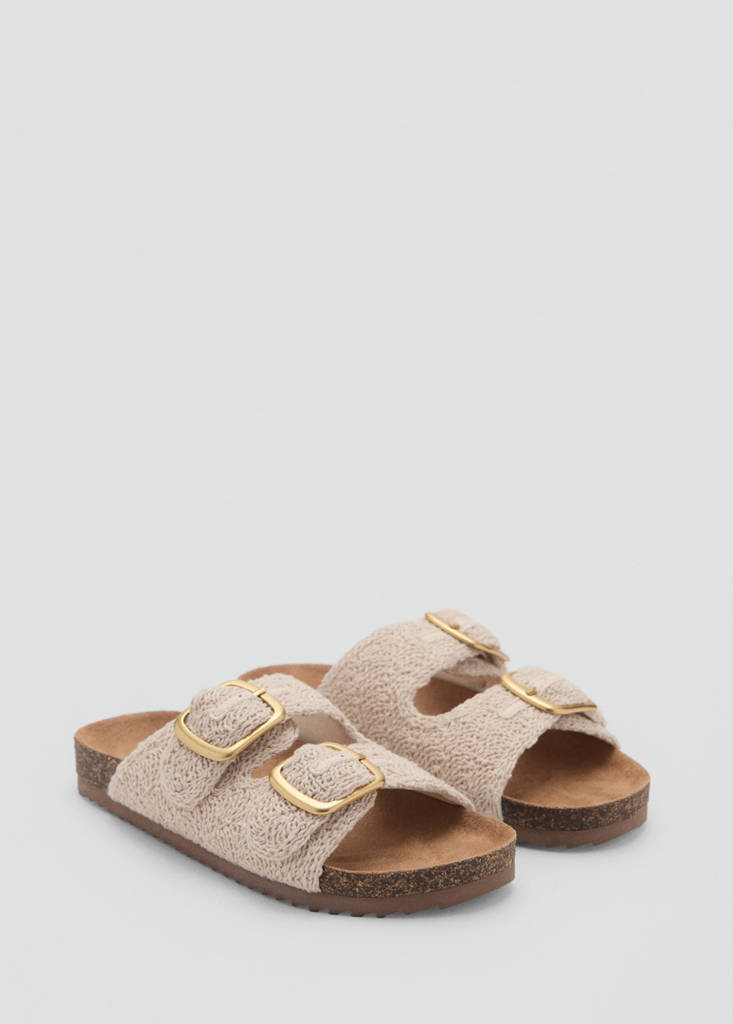 Textured sandals with buckle — Off White
