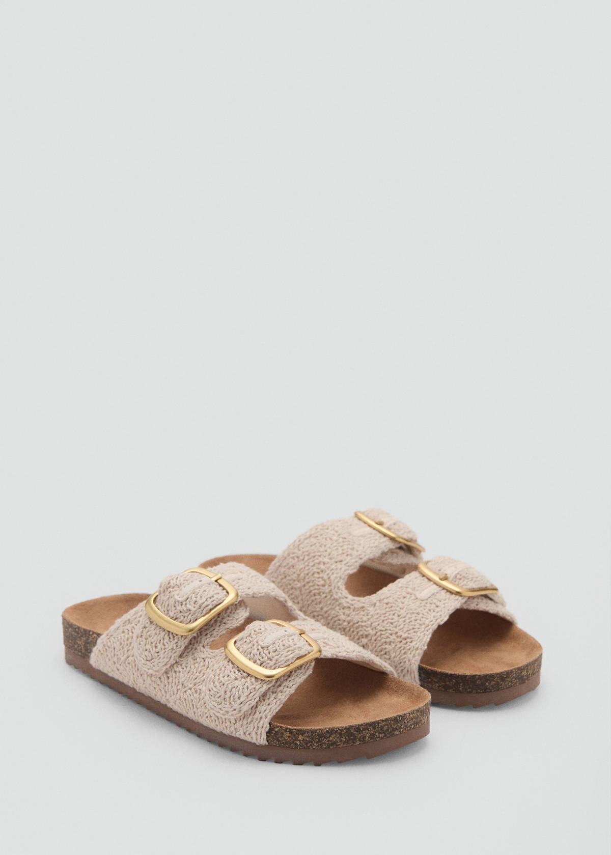 Textured sandals with buckle — Off White