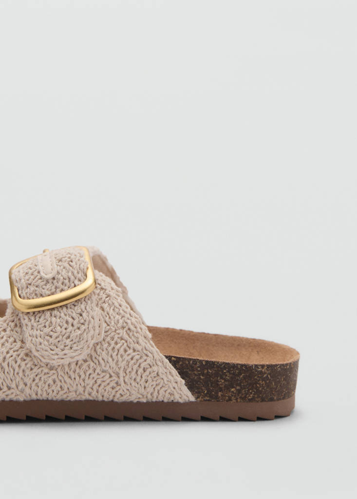 Textured sandals with buckle — Off White