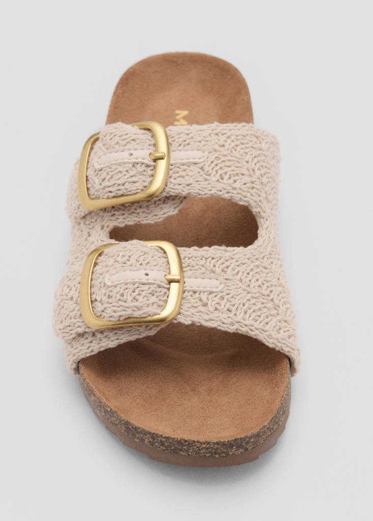 Textured sandals with buckle — Off White