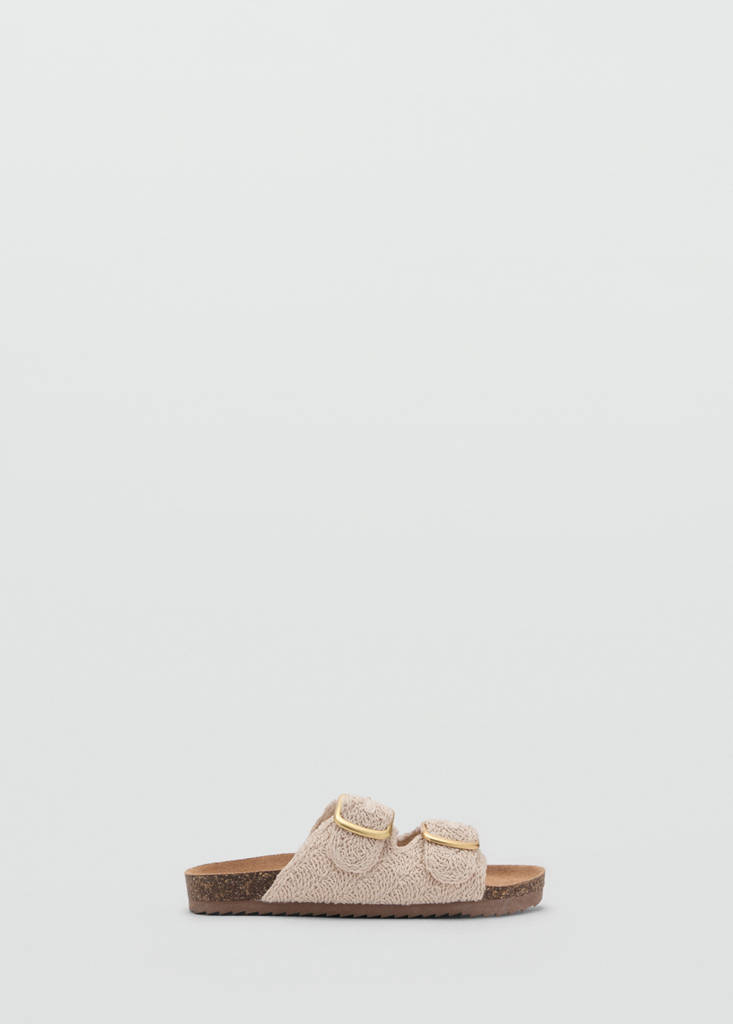 Textured sandals with buckle — Off White