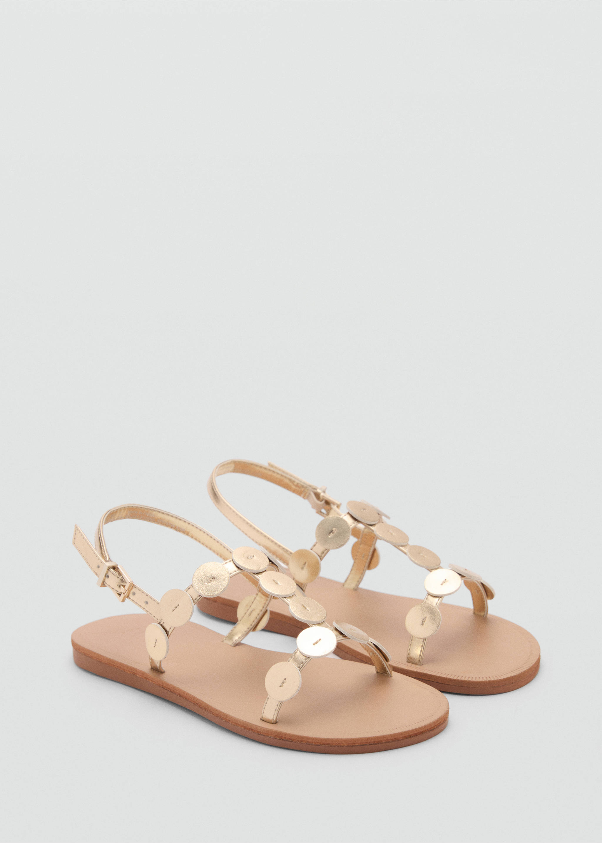 Metallic straps sandals - Medium plane, Gold. Ref: 87016724-00.