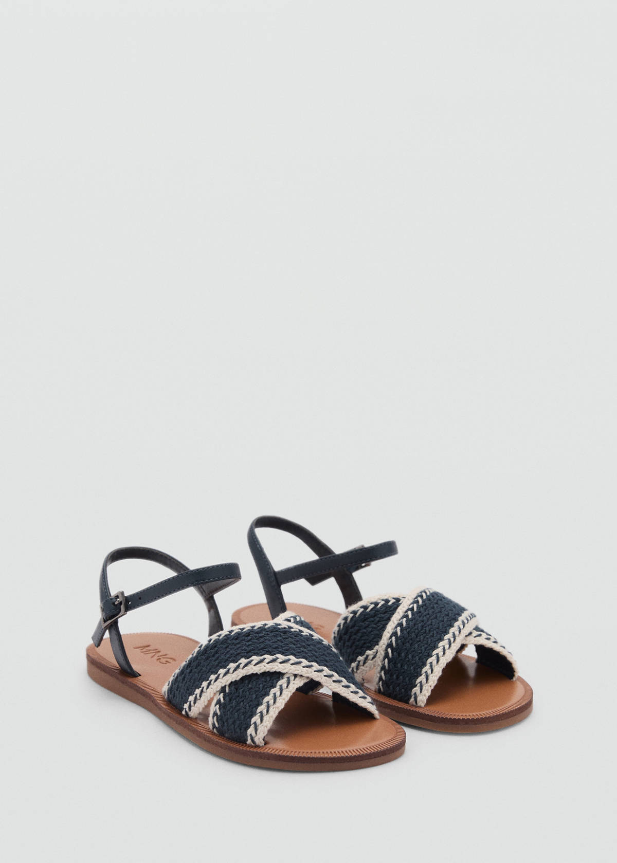Criss-cross straps sandals — Blue