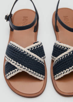 Criss-cross straps sandals — Blue 4