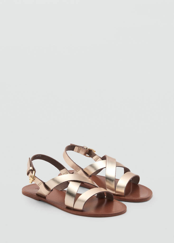 Metallic straps sandals — Gold