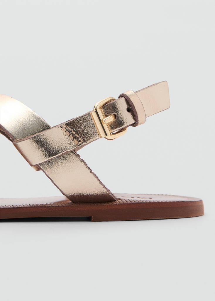 Metallic straps sandals — Gold