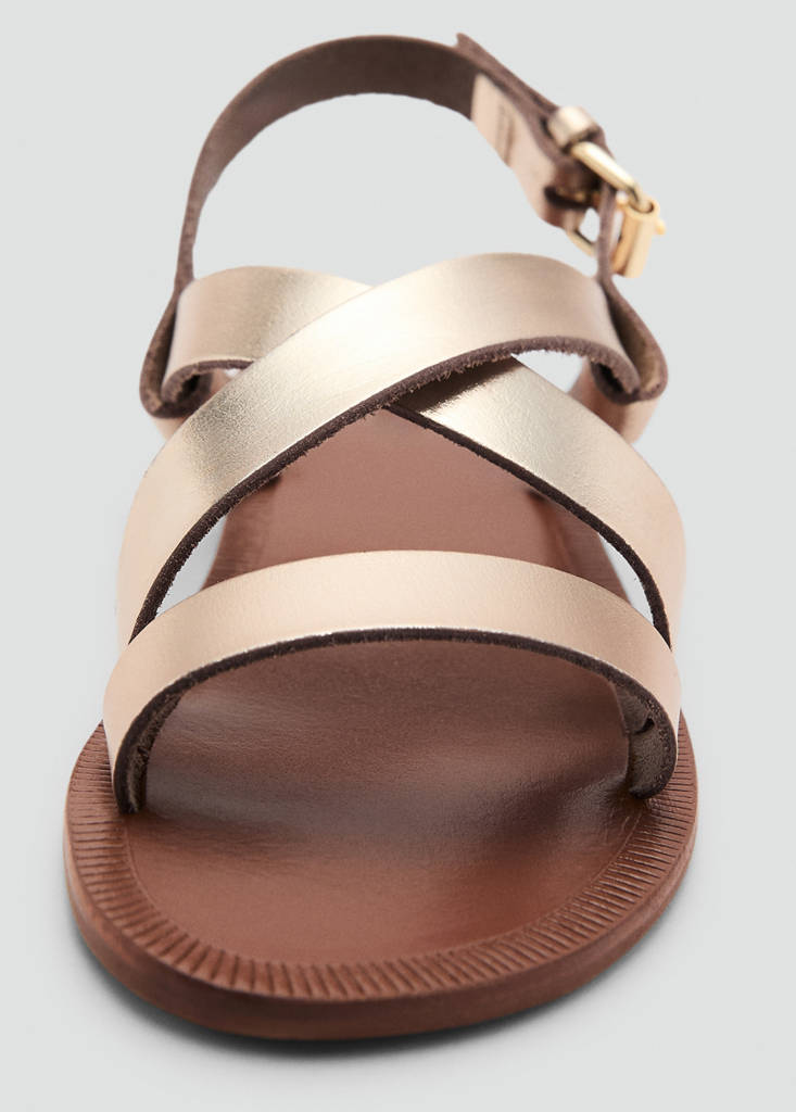 Metallic straps sandals — Gold