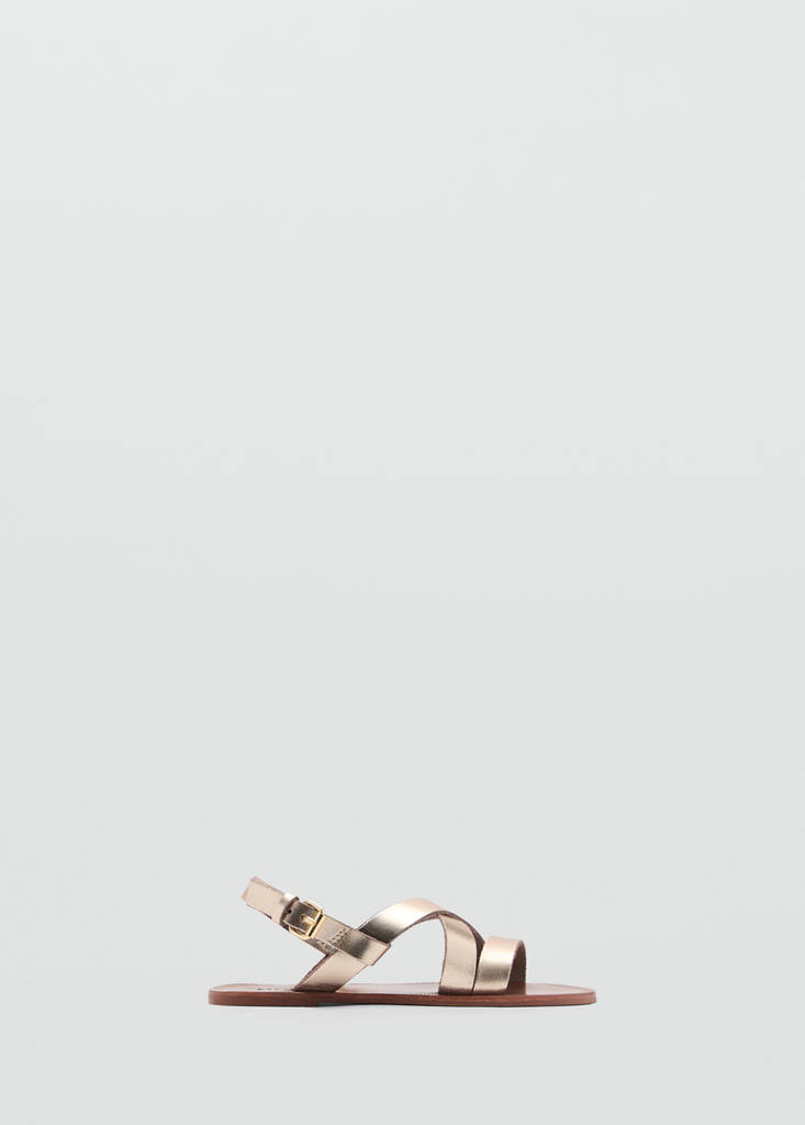 Metallic straps sandals — Gold
