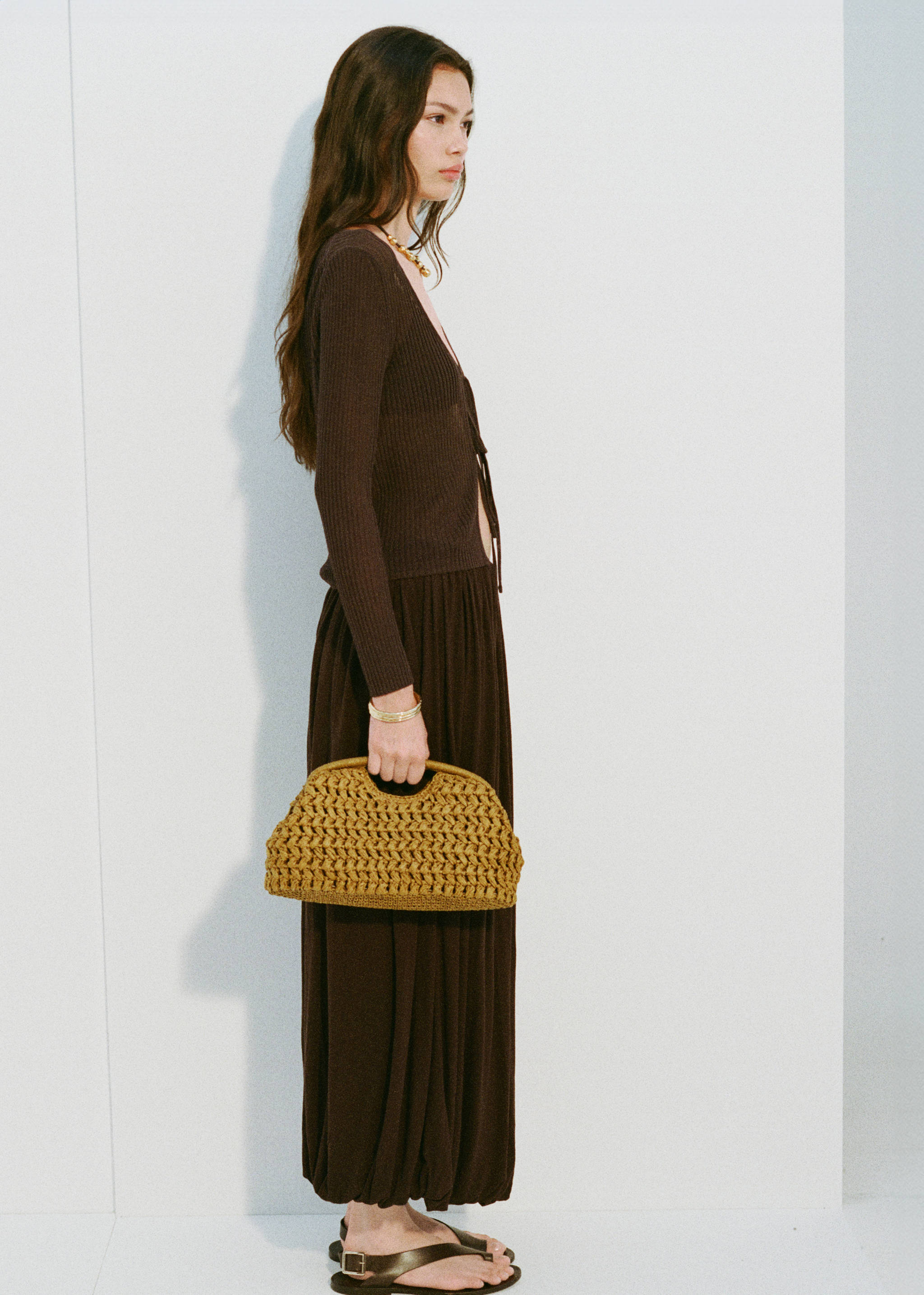 Natural fiber clutch bag - General plane