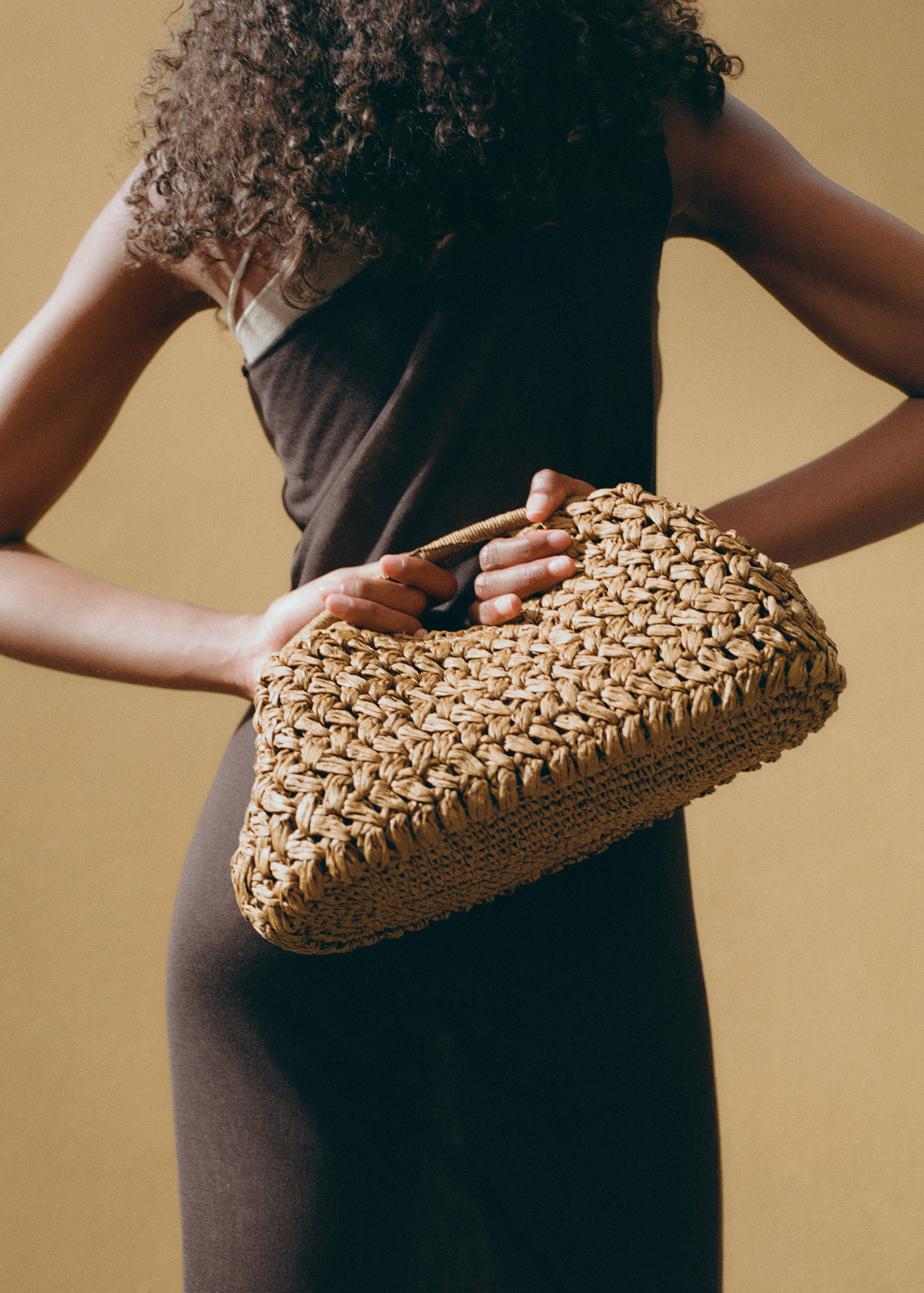 Clutch-Tasche aus Naturfaser - Allgemeine Ansicht